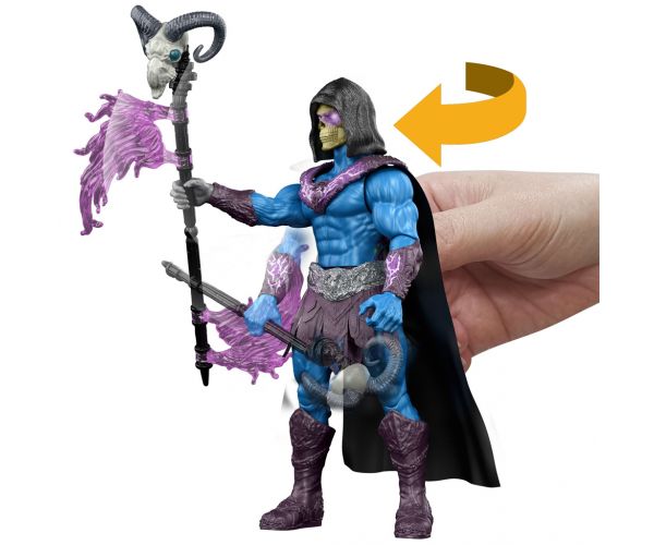 Masters of the Universe: Apărătorii Universului – Skeletor cu fața scheletică, figurină de acțiune cu accesorii - Mattel