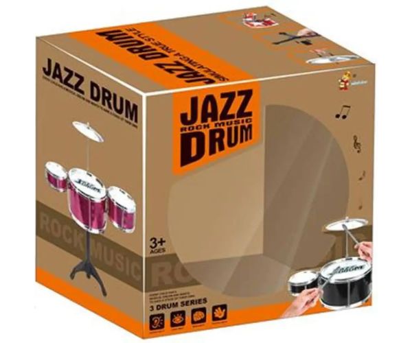 Jazz Drum stand 4 părți culoarea neagră set jucărie