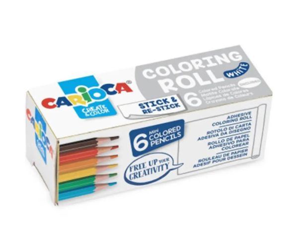Coloring Roll mini cu 6 bucăți creioane colorate - Carioca
