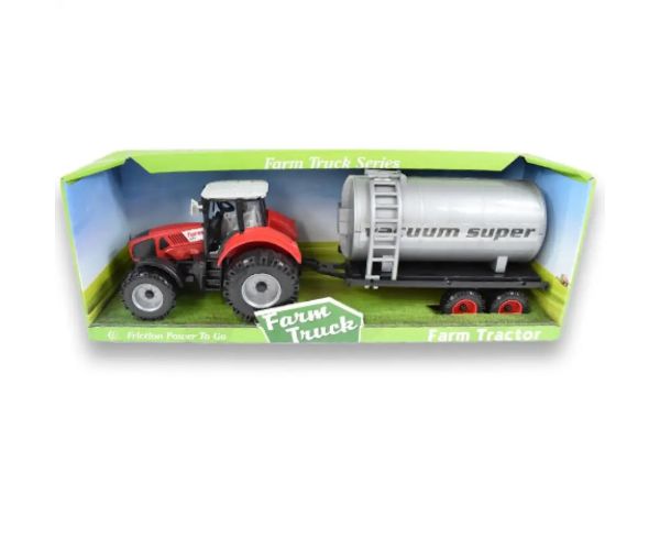 Farm Truck Series: Tractor cu rezervor de apă roșu sau verde 46cm
