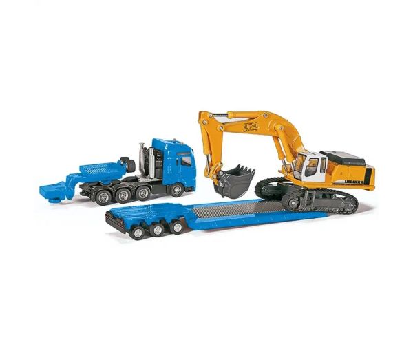 Transportor greu SIKU MAN cu excavator Liebherr 1/87
