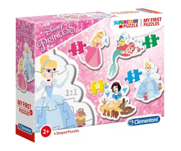Disney Princess 4 in 1 Supercolor puzzle formă - Clementoni