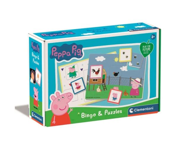 Peppa Pig Bingo și puzzle set de joacă - Clementoni