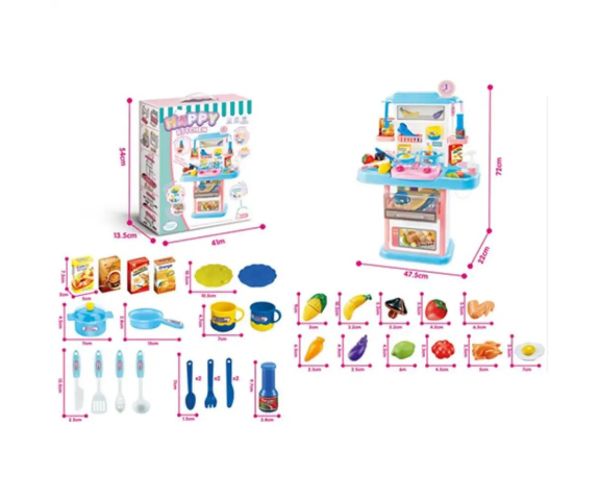 Happy Kitchen bucătărie de joacă cu accesorii 72x22x47,5cm