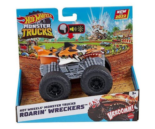 Hot Wheels Monster Trucks Tiger Shark vehicul cu lumini și sunete 1/43 - Mattel