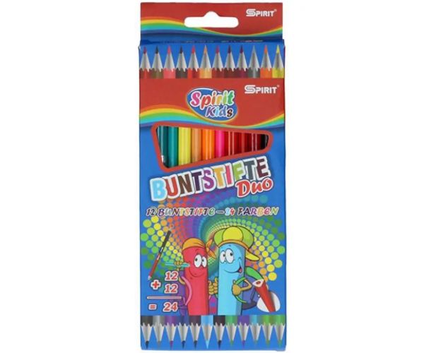 Spirit: Triunghi creioane colorate două vârfuri 12 bucăți set