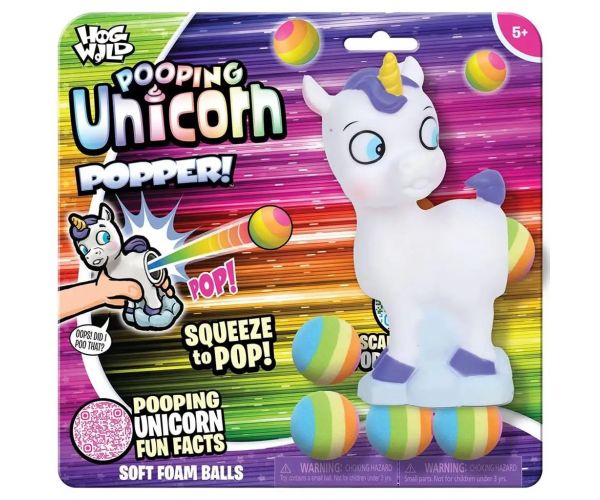 Zing: Popper unicorn alb cu bile de lansare