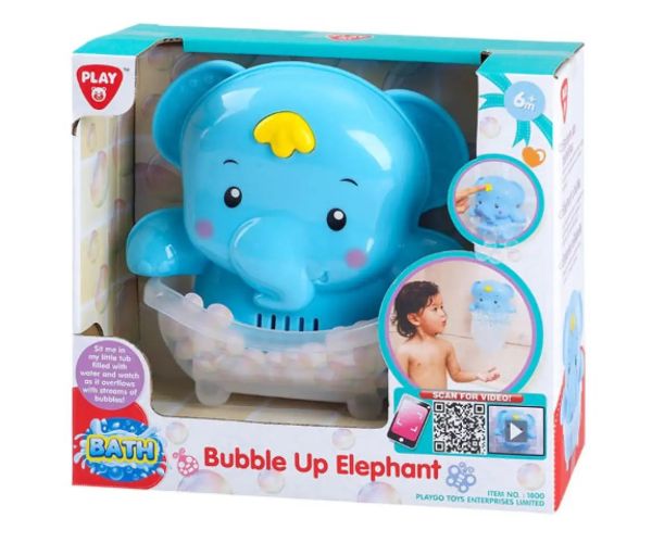 Playgo: elefant jucărie pentru baie - suflă spumă