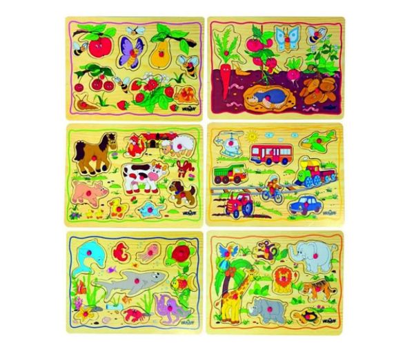 Puzzle din lemn cu ajutor pentru prindere - Woodyland