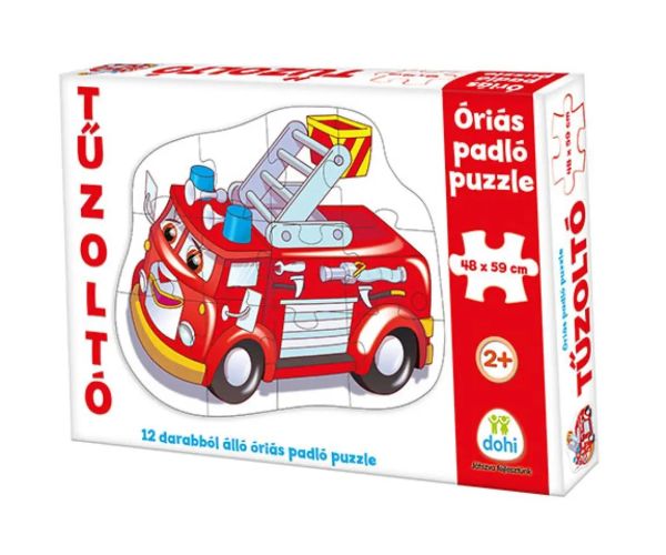 Mașină de pompieri puzzle uriaș de podea 12 bucăți