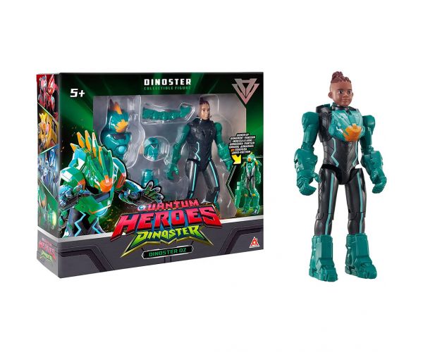Quantum Heroes: Figurina de acțiune Dinoster Oz cu armură verde de 20 cm