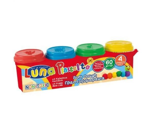 Set plastilină colorată în tub 4 bucăți 60 grame