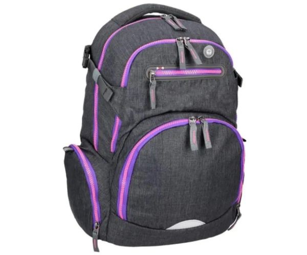 Spirit: Stinger ghiozdan rucsac ergonomic premium gri închis-mov 26x32x44cm