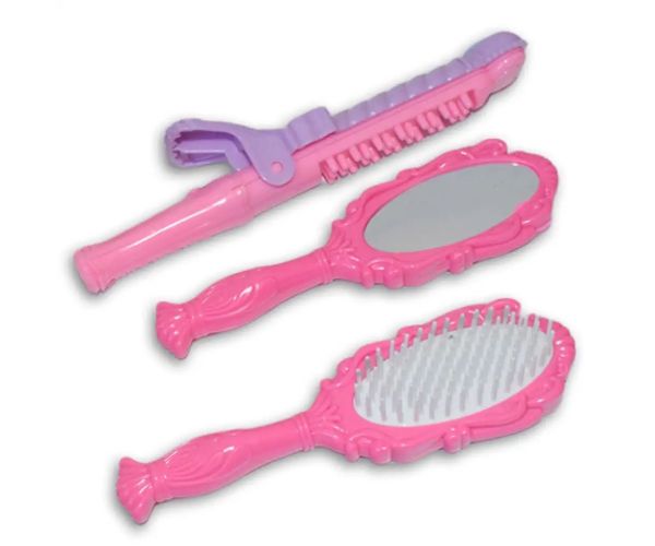 Vouge Girl - Set de frumusețe roz din 9 piese cu palete de machiaj, uscător de păr și accesorii