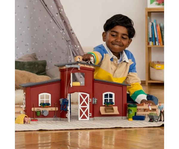 Schleich: Lumea Fermei - Set de joc cu grajd și animale (42606)