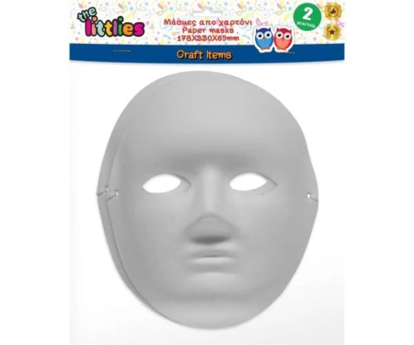 The Littlies: mască de hârtie albă care se poate decora 2 bc set