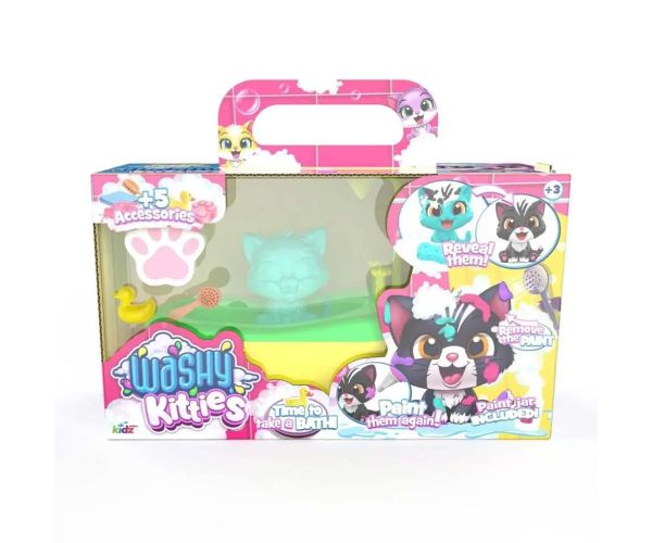 Washy Friends: Pisici de baie Color Reveal cu cadă și accesorii - Cirmi