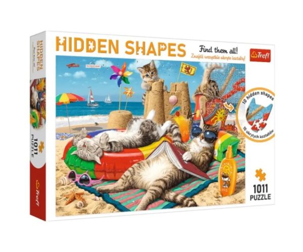 Hidden Shapes: Feline vacanță 1000 bucăți puzzle - Trefl