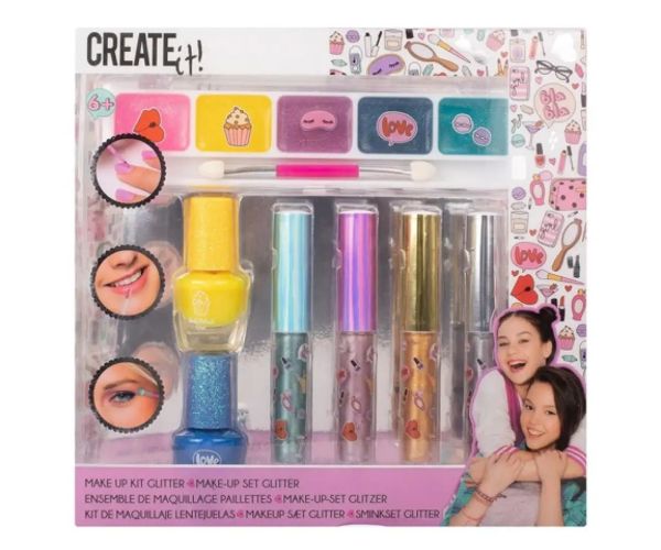 Create It!: 7 bucăți set machiaj cu culori metal - Canenco