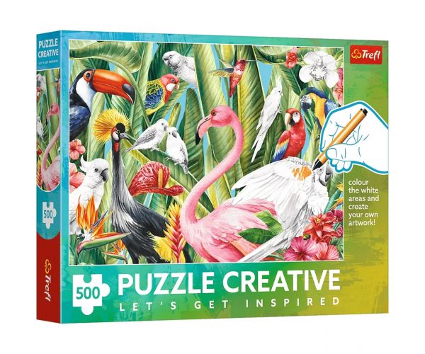 Puzzle colorabil cu 500 de piese Creative Paradicsommadarak - Trefl