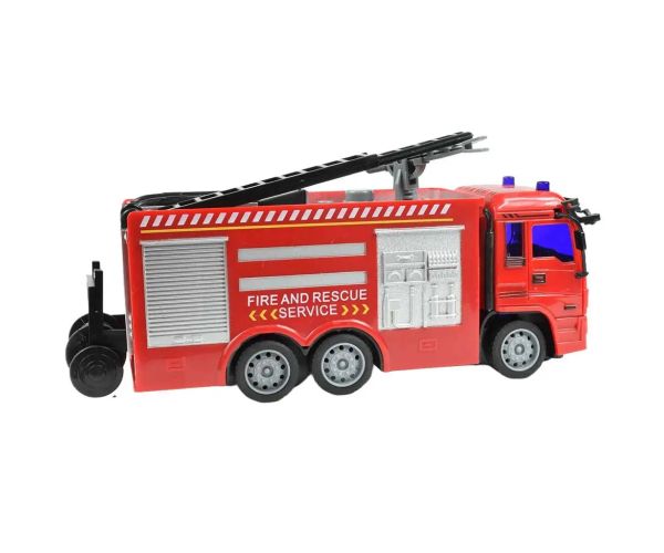 Camion de pompieri cu lumini telecomandă RC 27MHz 20cm în trei versiuni 1bucată