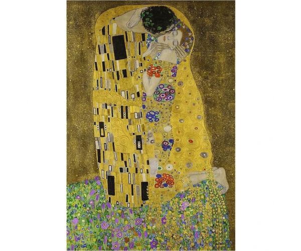 Sărutul, Klimt - puzzle de 500 de piese cu ramă - Trefl
