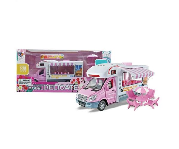 Pink Food Truck mașină cu funcții 1/28