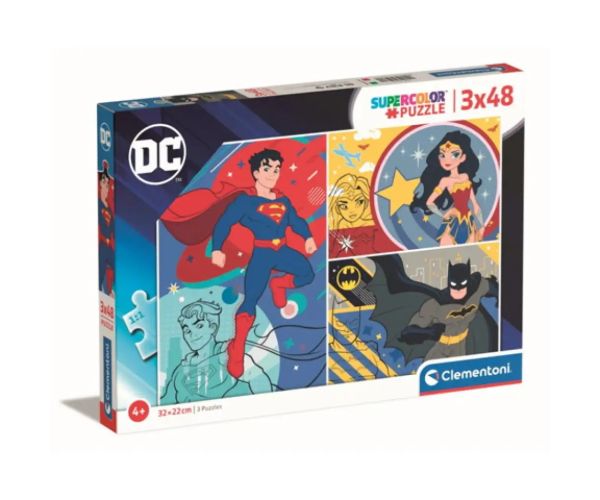 Justice League 3x48 bucăți set puzzle - Clementoni