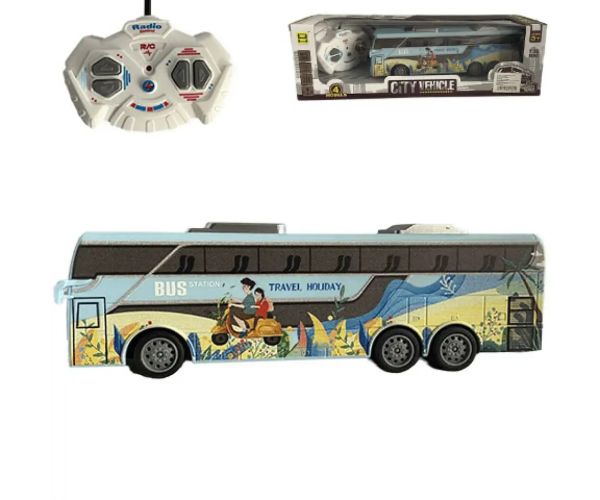 Travel Holiday City Bus cu telecomandă RC cu lumină 27MHz scara 1/32 25cm