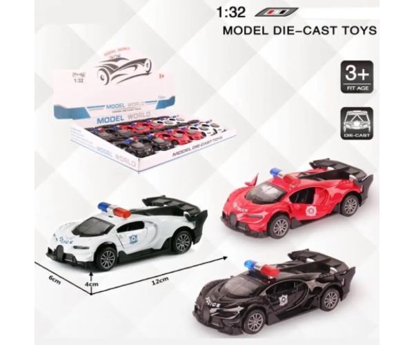 Bugatti de poliție auto model metal mai multe variante 1/32