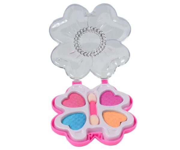 Cute Girl: Set de machiaj cu paletă și accesorii de machiaj în formă de floare și fluture