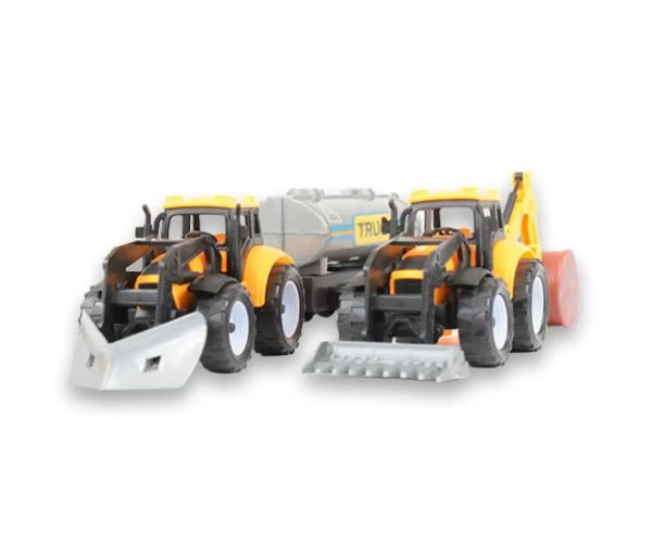 Engineering Truck: Set de utilaje din 2 părți cu tractoare, cisternă și butoi