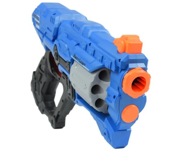 Swift Launcher: Pistol cu burete manual cu magazie rotativă si cartuse si tinta de 32 cm