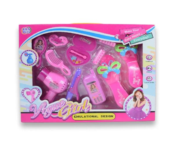 Vogue Girl: set de frumusețe din 10 piese cu pantofi, telefon și accesorii de coafură