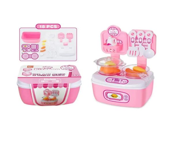 Set de joacă bucătărie cu accesorii 18 bucăți