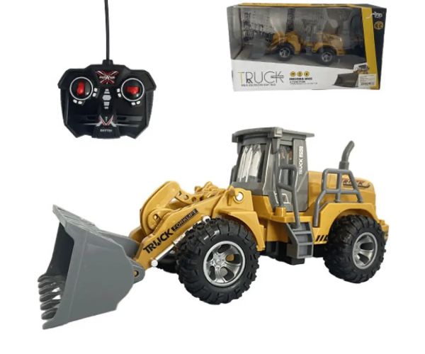 Mașină de lucru buldozer cu telecomandă RC cu efecte de lumină la scară 1/30 24cm