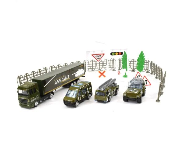 Chariot Die-Cast: Set vehicul militar metalic cu accesorii în două versiuni
