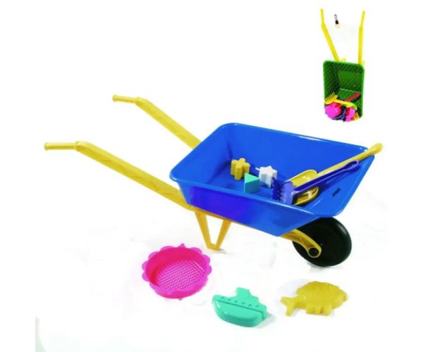 Roabă mare pentru nisip cu unelte - D. Toys