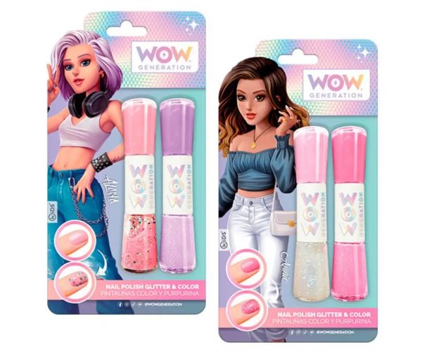 WOW Generation: Set de 2 piese de lac de unghii și sclipici în mai multe variante.