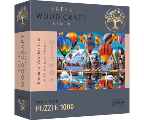 Wood Craft: Baloane colorate 1000 bucăți premium lemn puzzle - Trefl