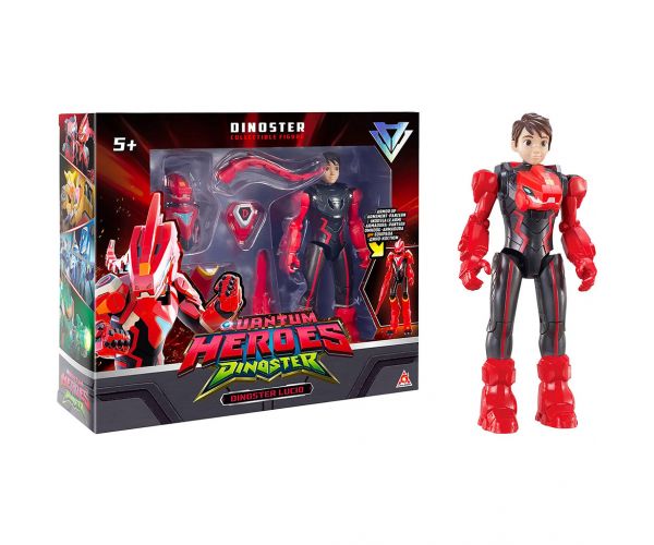 Quantum Heroes: Figurina de acțiune Dinoster Lucio cu armură roșie de 20 cm