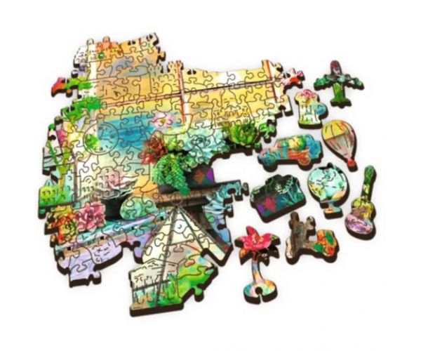 Wood Craft: Casa de vacanta pe litoral lemn puzzle 500+1 bucăți - Trefl
