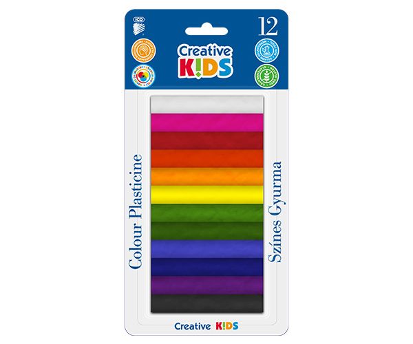 ICO: Set de 12 bucăți de plastilină colorată pentru copii creativi de 165g