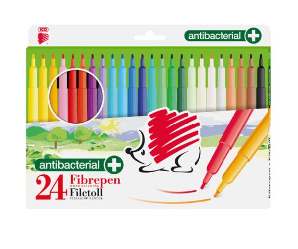 ICO: Antibacterial set marker colorat 24 bucăți