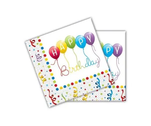 Happy Birthday șervețel hârtie 20 bucăți 33x33 cm