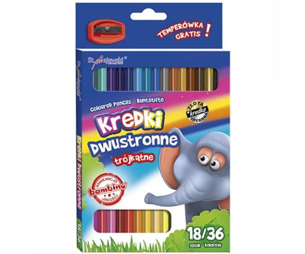 Bambino: creioane colorate 18/36 bucăți set cu ascuțitoare