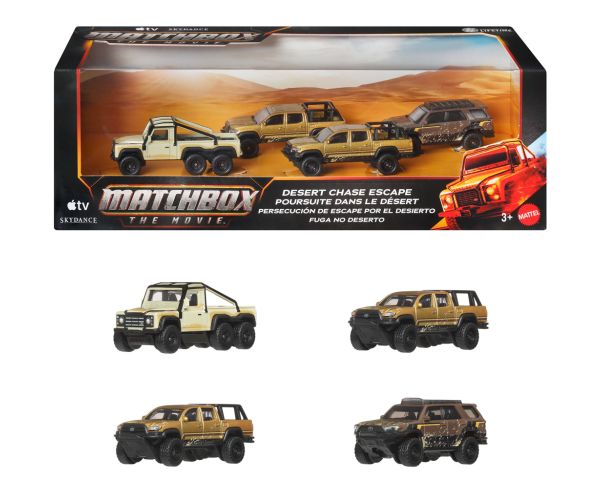 Matchbox Filmul: Evadare din urmărirea deșertului mașinuțe de colecție multipack 1/64 – Mattel