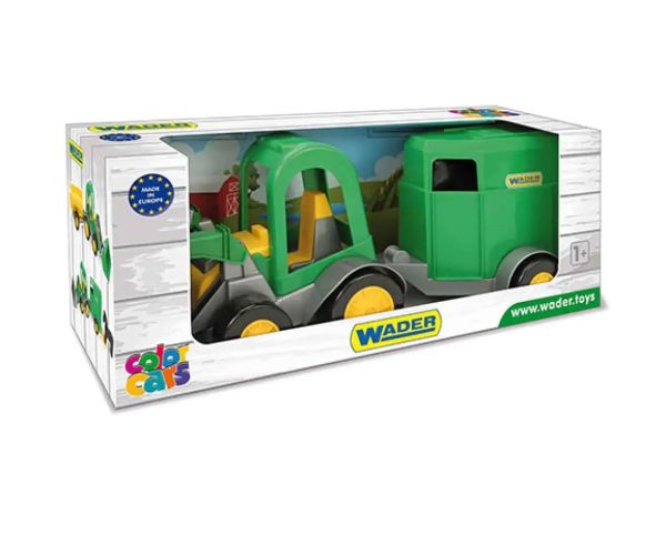 Tractor cu remorcă și cal jucărie 41cm - Wader