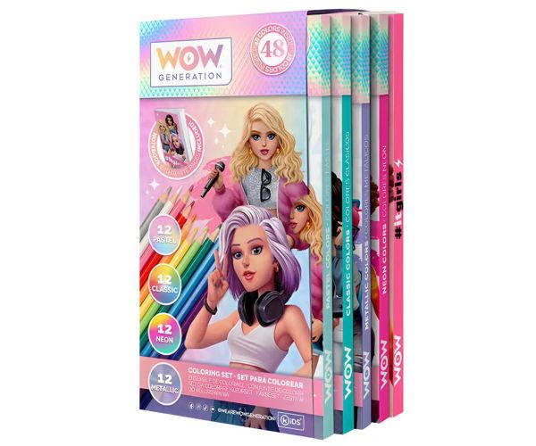 WOW Generation: set de 48 de creioane colorate cu caiet de notițe.