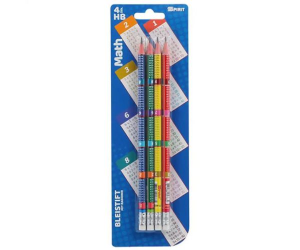 Spirit: Mathematic creion grafit cu radieră 4 bucăți set